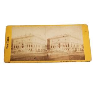 New York The Academy of Design Museum Stereoview Antique 1800 Manhattan